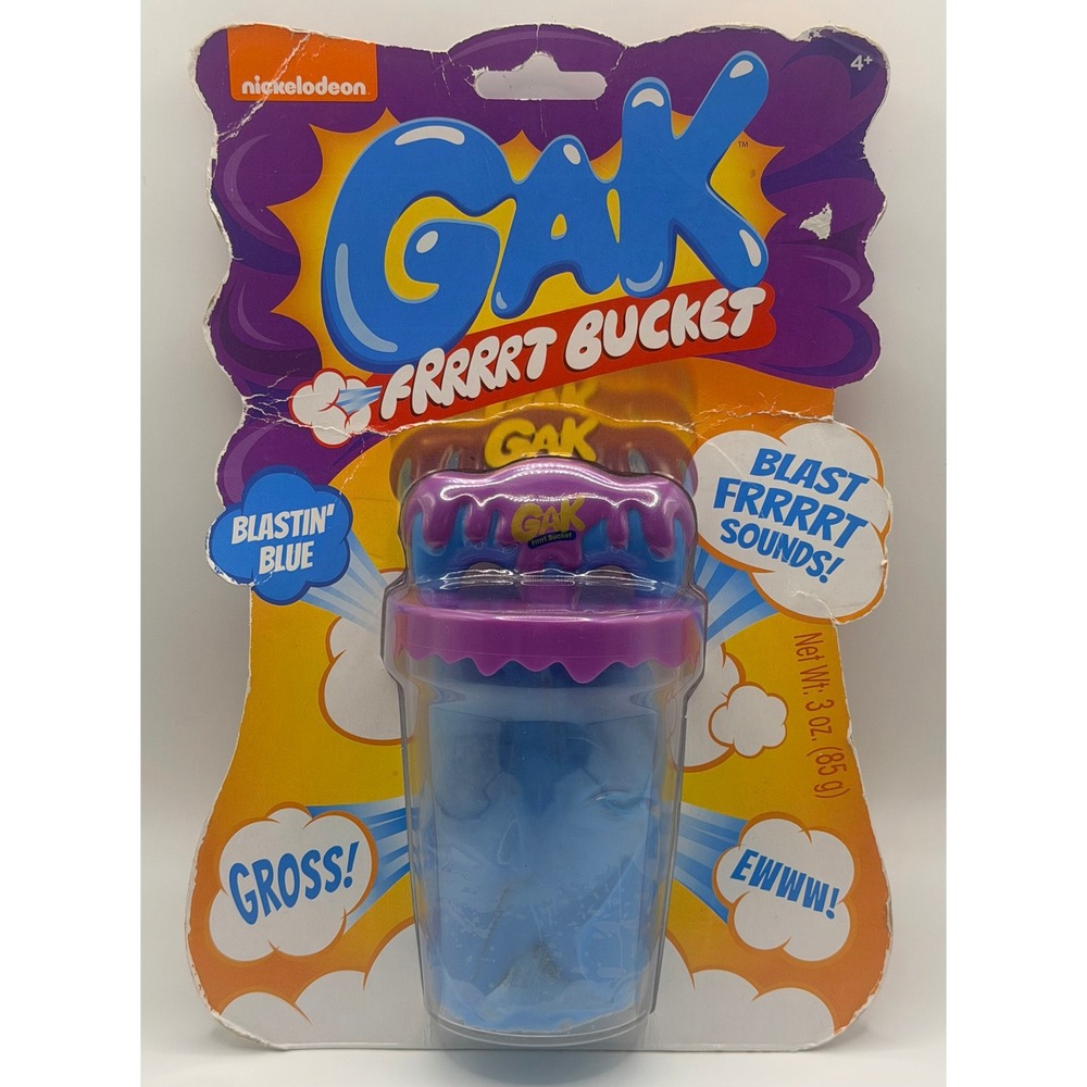 Nickelodeon Gak Frrrrt Bucket Blastin Blue Slime Toy 2018 New in Package